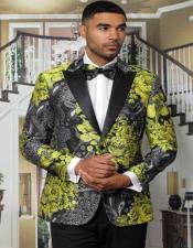  Gold Tuxedo with Black Pants and Matching Bowtie - Paisley Suits -