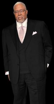  Suit With Double Breasted Vest - Pastor Suit - 1920s Style Black