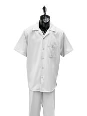  Mens Walking Suit - Big and Tall Casual Suit - White Suit