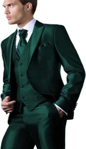  Shiny Suit - Prom Suit - Vested Sateen Flashy Suit - 