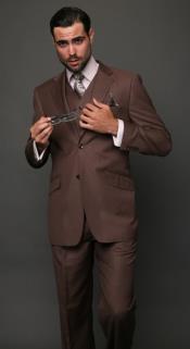  Light Brown Suit - Wool Suit 2 Button Notch Lapel Modern Suit