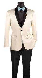  Shiny Suit - Sharkskin Tuxedo - Bright Color Tuxedo in Ivory - Champagne Color - Nude Perfect For