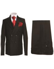 Rossi Man black mens suit double breasted Slim-fit