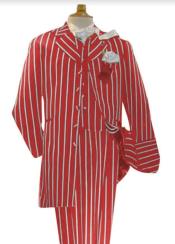  Light Red and White Pinstripe Zoot Suit - Gangster 1920s Pinstripe Suit - Mens Fashion Suit