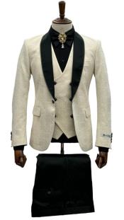  Ivory Tuxedo - Cream Wedding Suit - Off White Groom Suit