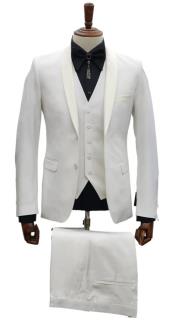  Ivory Tuxedo - Cream Wedding Suit - Off White Groom Suit