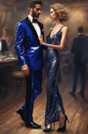  Sequin Suit - Shiny Suit - Royal Suit - Metallic Fabric -