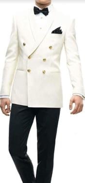  Ivory Double Breasted Dinner Jacket - Cream Dinner Jacket - Off White