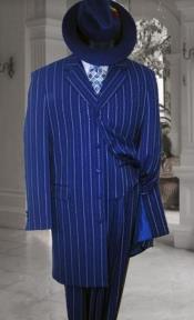  Royal Blue Pinstripe Zoot Suit - 1920s Suit - Gangster Suit