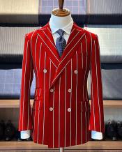  Red Pinstripe Suit - Gangster Suit - 1920s Suit - Double Breasted