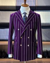  Dark Purple Pinstripe Suit - Gangster Suit - 1920s Suit - Double