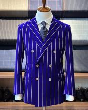  Royal Blue Pinstripe Suit - Gangster Suit - 1920s Suit - Double