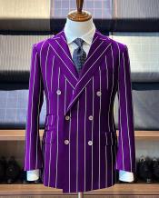  Purple Pinstripe Suit - Gangster Suit - 1920s Suit - Double Breasted