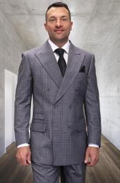  Breasted Wool Suit Grey