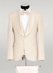  Ivory - Cream Champaign Suit - Champaign Wedding Tuxedo - Off White Groom Suit