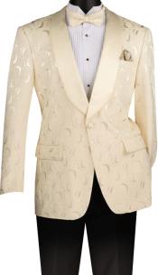  Ivory Tuxedo Dinner Jacket - Champagne Wedding Tuxedo With Bowtie