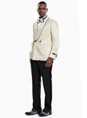  Paisley Blazer - Prom Tuxedo Dinner Jacket - Champange Color Shawl Collar